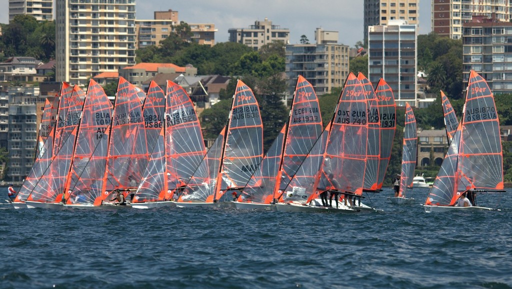 NSW 29er Fleet Start  - 2011-2012 NSW & ACT 29er Championship © David Price