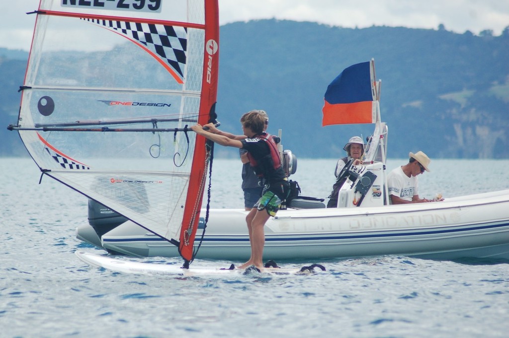 From a dropped sail on the start line awesome recovery fore Alex Hart to win the last race. - Bic Techno Oceanias and RS:X Nationals © Brian Haybittle