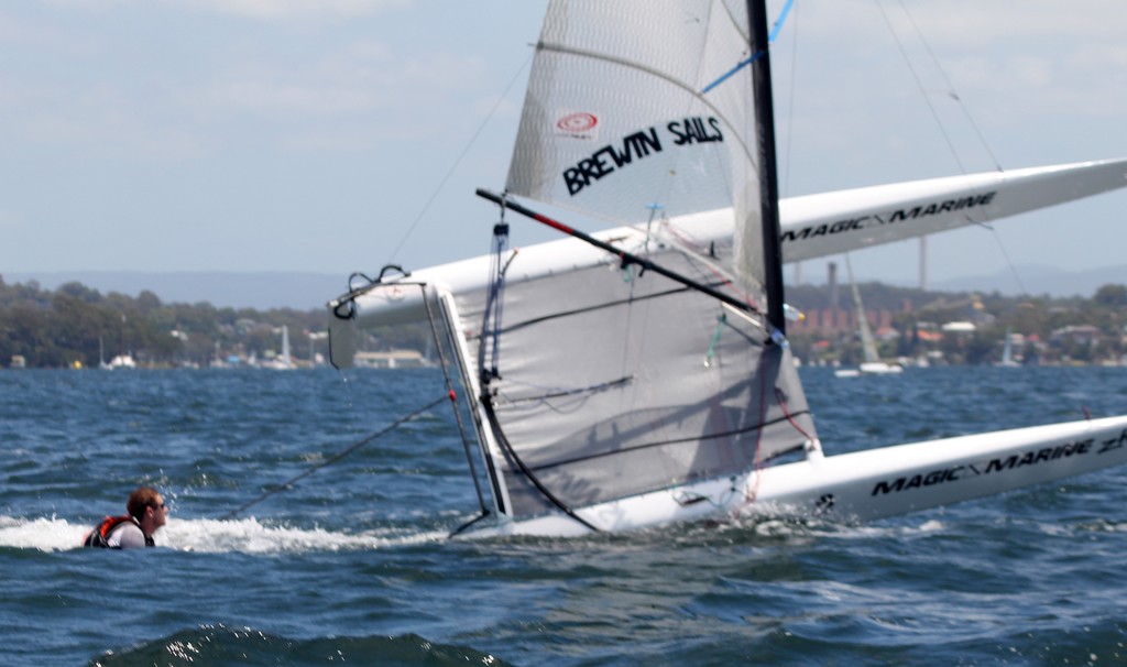 A-Cat Australian titles 2012 Steve Brewin loses it photo copyright  SW taken at  and featuring the  class