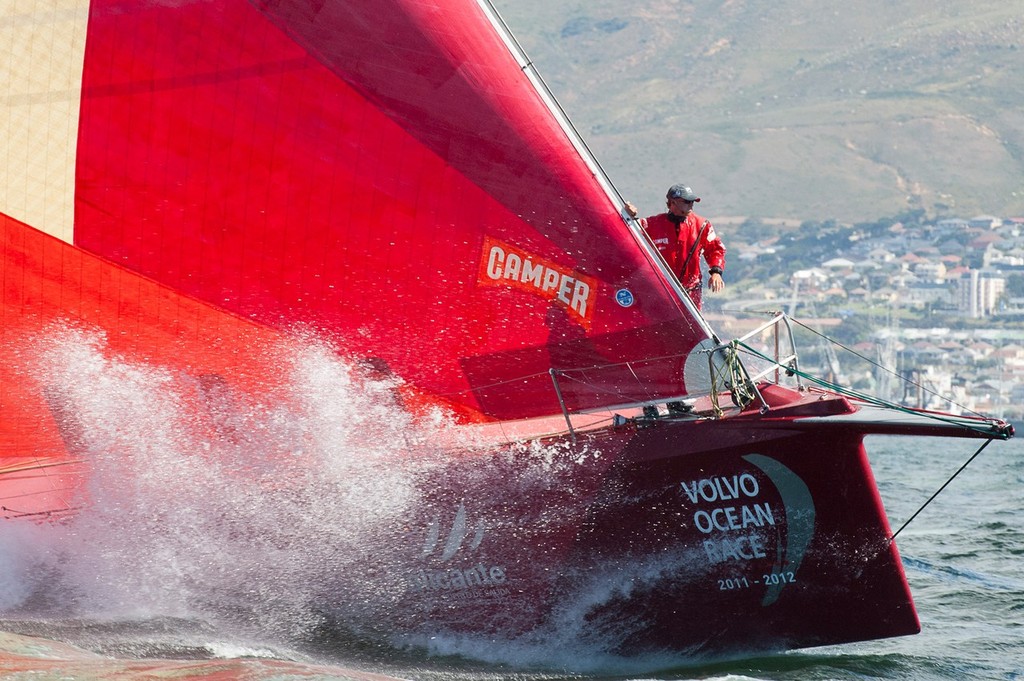 Camper with Emirates Team New Zealand  starts leg two ,Cape Town to Abu Dhabi.  Volvo Ocean Race 2011-12. 11/12/2011 © Chris Cameron/Volvo Ocean Race www.volvooceanrace.com