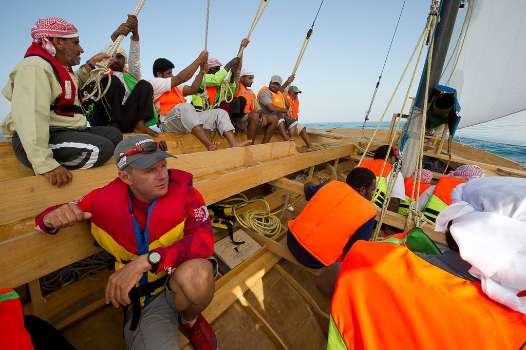 Camper with Emirates Team New Zealand skipper Chris Nicholson goes Dhow Racing during the Volvo Ocean Race stopover in in Abu Dhabi, United Arab Emirates. 7/1/2012 © Chris Cameron/Volvo Ocean Race www.volvooceanrace.com