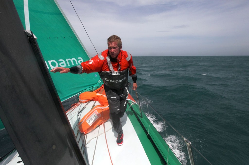 Groupama Sailing Team during leg 3 of the Volvo Ocean Race 2011-12, from Abu Dhabi, UAE to Sanya, China. (Credit: Yann Riou/Groupama Sailing Team/Volvo Ocean Race) - Volvo Ocean Race 2011-12 photo copyright Yann Riou/Groupama Sailing Team /Volvo Ocean Race http://www.cammas-groupama.com/ taken at  and featuring the  class