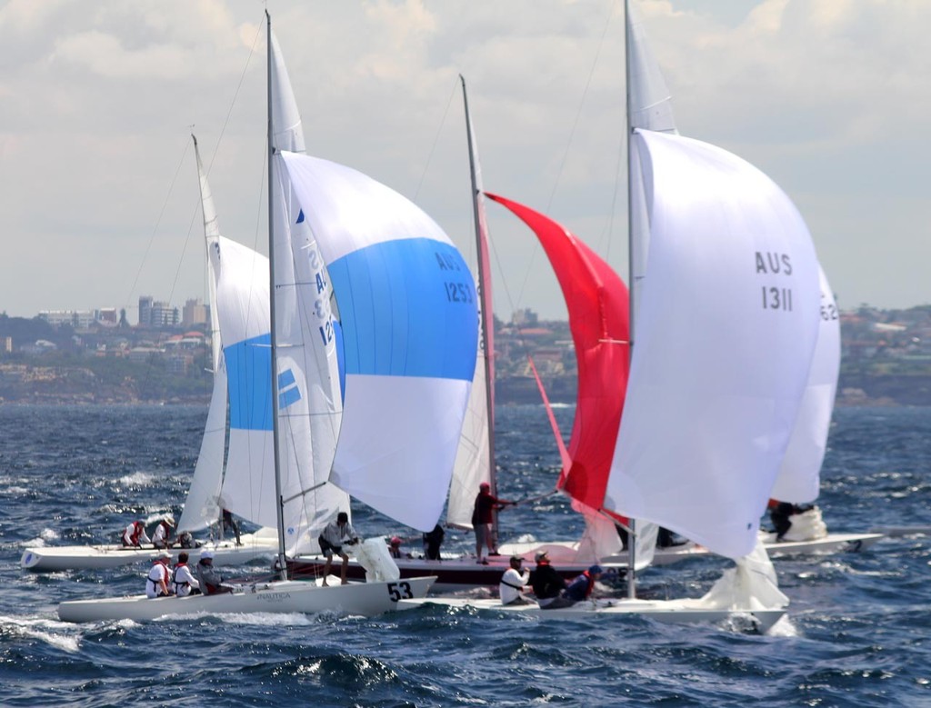 Etchells Worlds Day 1 Race 1 - A glorious downwind day photo copyright Sail-World.com /AUS http://www.sail-world.com taken at  and featuring the  class