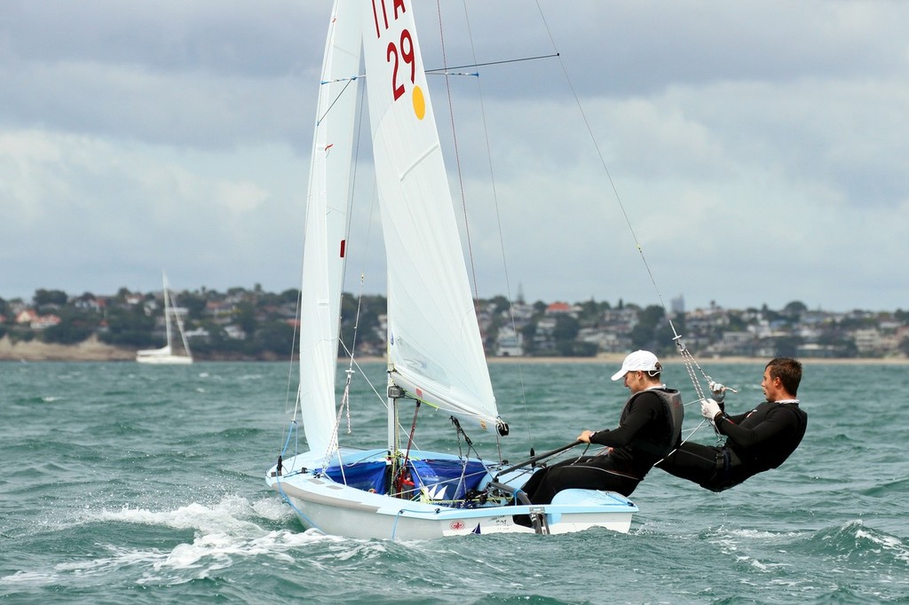 Mens and Open Leaders, Simon Sivitz and Jas Farneti - 2012 - 470 Junior Worlds Day 5 photo copyright Richard Gladwell www.photosport.co.nz taken at  and featuring the  class