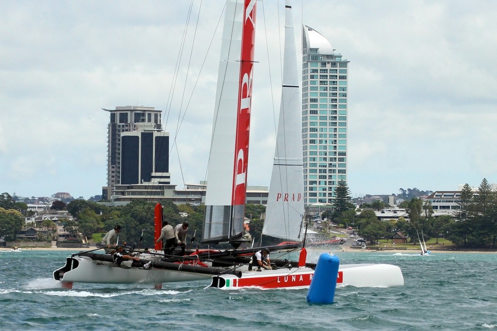 February 1, 2012 LunaRossa (2) - Emirates Team NZ and Luna Rossa photo copyright Richard Gladwell www.photosport.co.nz taken at  and featuring the  class