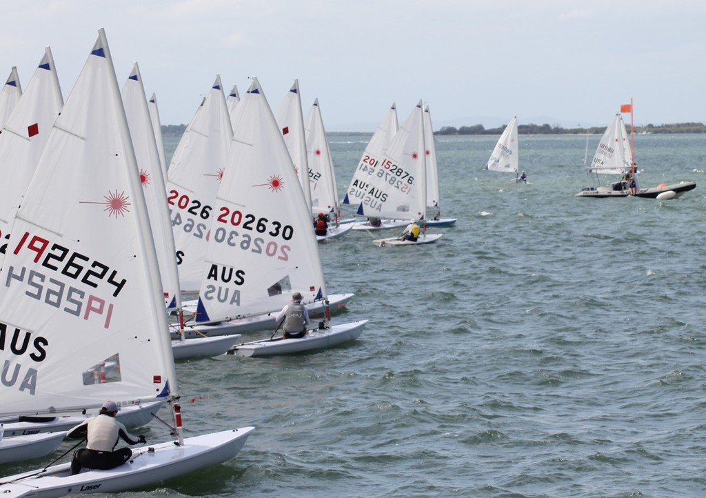 Laser Radial Masters fleet race 1 photo copyright Laser Masters Worlds Media 2012 http://www.lasersailing.com.au taken at  and featuring the  class