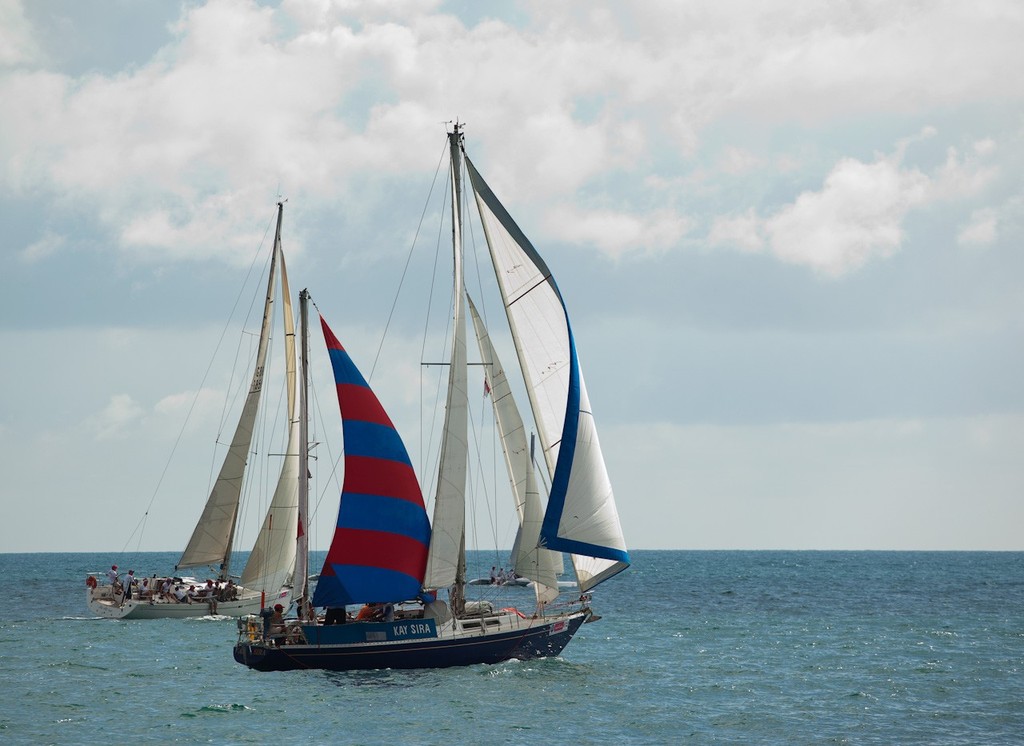 Mount Gay Rum 2012 Neptune Regatta - They're off! Kay Sira and Rikki Tikki Tavi head for teh equator. photo copyright Guy Nowell/ Mt Gay Rum Neptune Regatta taken at  and featuring the  class