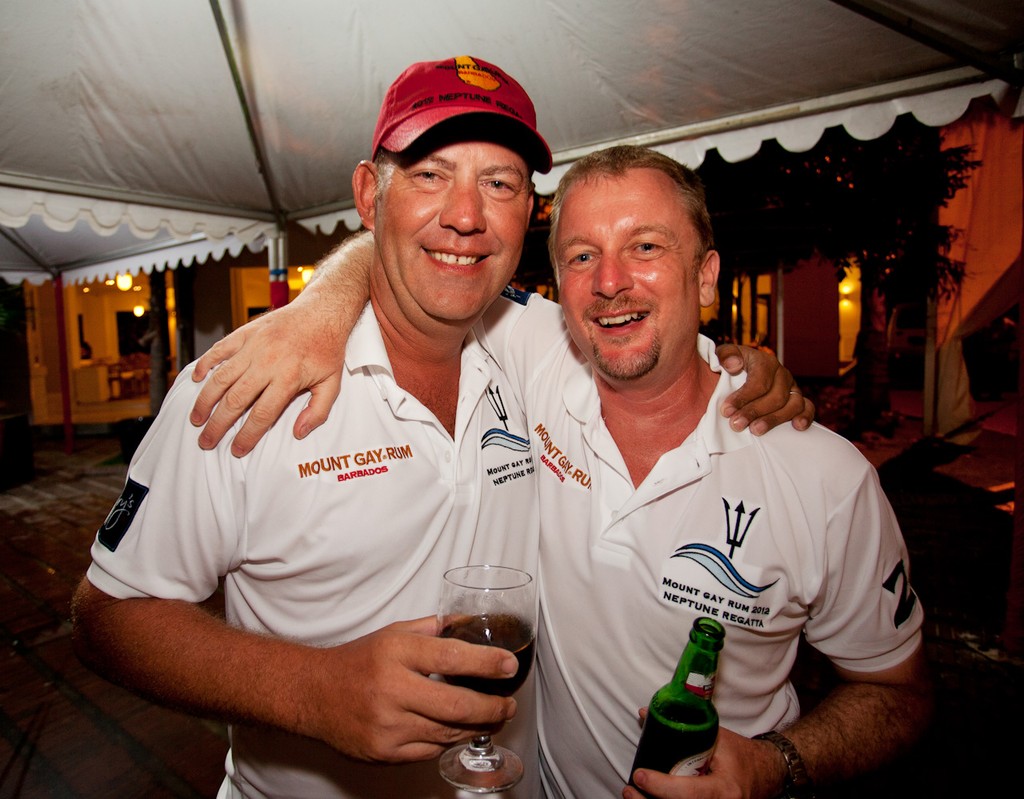 Mount Gay Rum 2012 Neptune Regatta. Organisers Tudor John (l) and Alex ’Ferret’ Voss. © Guy Nowell http://www.guynowell.com