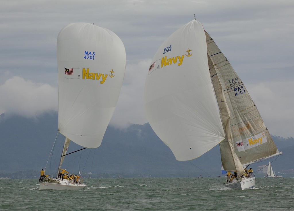 Royal Langkawi International Regatta 2012 . Royal Malaysian Navy 1 and 2 photo copyright Guy Nowell http://www.guynowell.com taken at  and featuring the  class