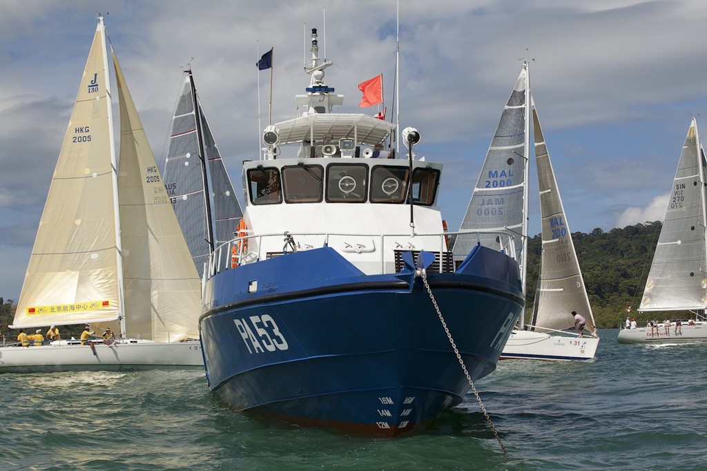Royal Langkawi International Regatta 2012 - PA53 start boat. This is what Police Auxiliaries are for.  © Guy Nowell http://www.guynowell.com
