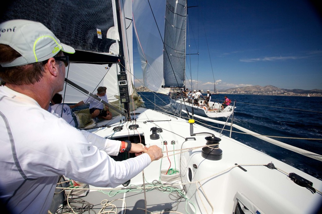 Onbord Ngomi - Soto 40 European Championship 2012 photo copyright  Jesus Renedo http://www.sailingstock.com taken at  and featuring the  class