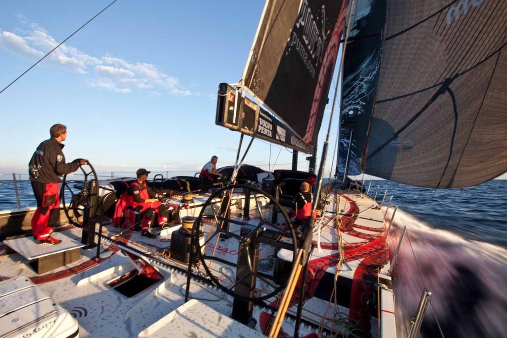 The first non-upwind sailing conditions of Leg 4 come on day 4. PUMA Ocean Racing powered by BERG during leg 4 of the Volvo Ocean Race 2011-12, from Sanya, China to Auckland, New Zealand. (Credit: Amory Ross/PUMA Ocean Racing/Volvo Ocean Race) photo copyright Amory Ross/Puma Ocean Racing/Volvo Ocean Race http://www.puma.com/sailing taken at  and featuring the  class