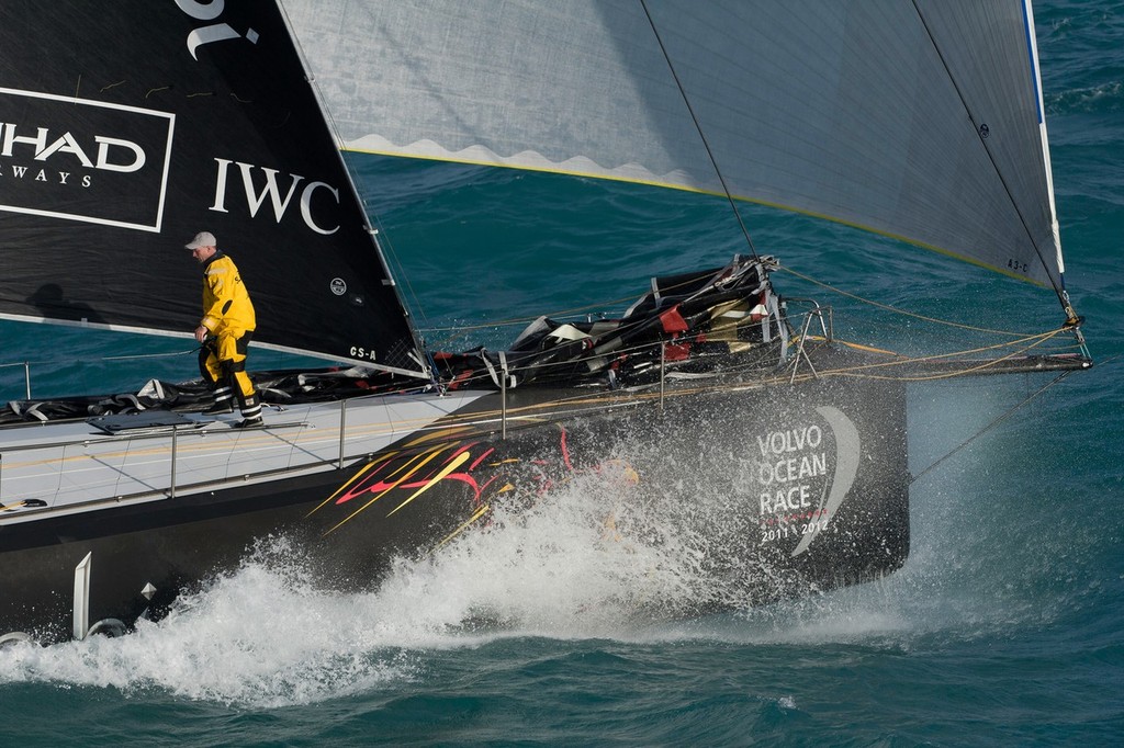 Abu Dhabi Ocean Racing, skippered by Ian Walker from the UK at the finish of leg 2 of the Volvo Ocean Race 2011-12, from Cape Town, South Africa to Abu Dhabi, UAE.  © Paul Todd/Volvo Ocean Race http://www.volvooceanrace.com