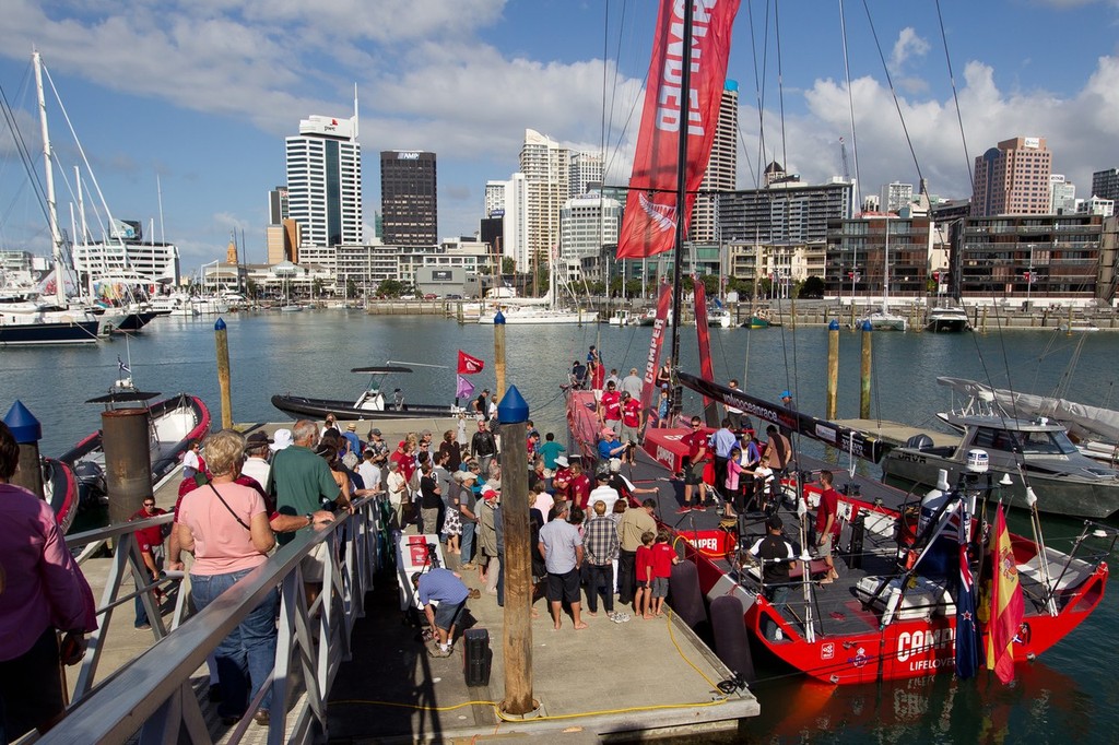 CAMPER with Emirates Team New Zealand host an open day where crowds can visit the shore base and their Volvo Open 70, in Auckland, during the Volvo Ocean Race 2011-12. (Credit: IAN ROMAN/Volvo Ocean Race) photo copyright Ian Roman/Volvo Ocean Race http://www.volvooceanrace.com taken at  and featuring the  class