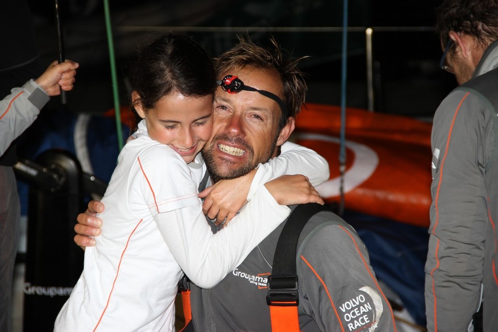 Great to have your back, Dad - Volvo Ocean Race, Leg 4 Finish photo copyright Richard Gladwell www.photosport.co.nz taken at  and featuring the  class