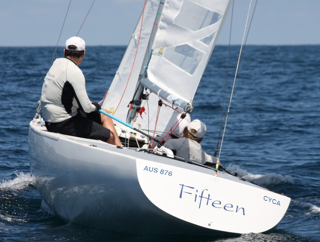 Zhik Etchells Australian Championships 2012 Dave Clark Fifteen photo copyright Sail-World.com /AUS http://www.sail-world.com taken at  and featuring the  class