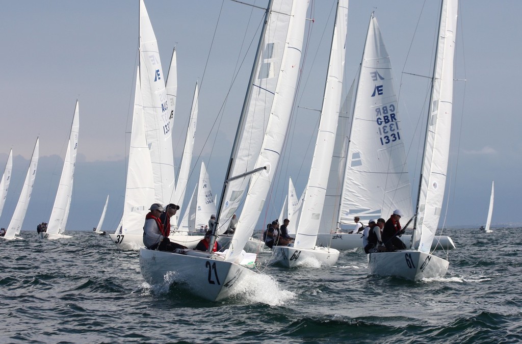 Zhik Etchells Australian Championships 2012 Jervis Tilley (Singapore) Bushfire photo copyright Sail-World.com /AUS http://www.sail-world.com taken at  and featuring the  class