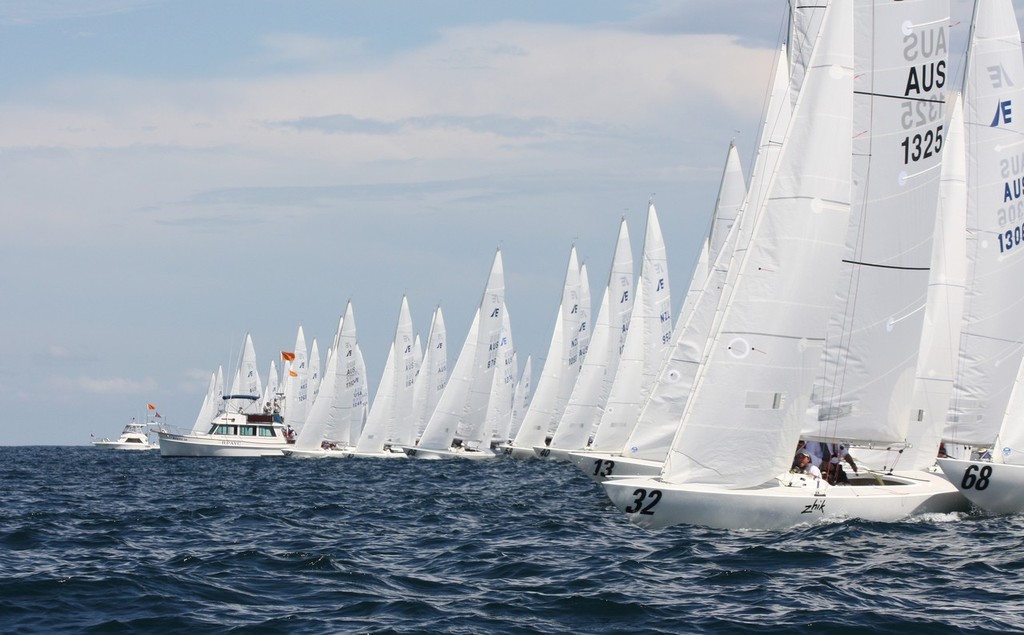 Zhik Etchells Australian Championships 2012 startline photo copyright Sail-World.com /AUS http://www.sail-world.com taken at  and featuring the  class