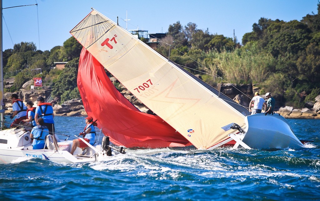 Zip had a big broach in the sports boat division - Sydney Harbour Regatta hosted by Middle Harbour Yacht Club, Mosman. photo copyright Saltwater Images taken at  and featuring the  class
