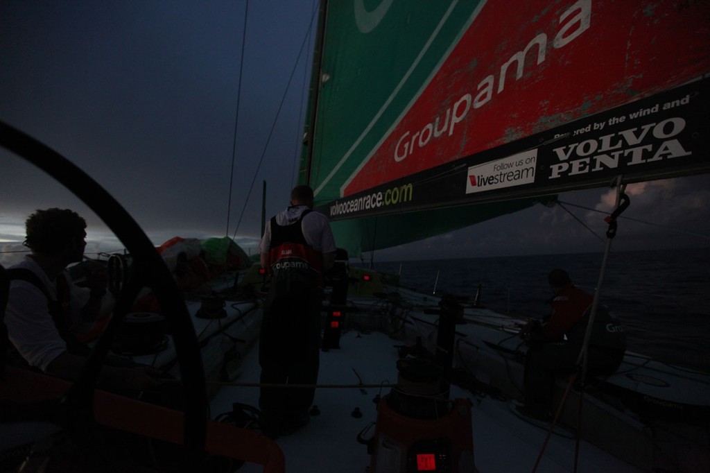 Groupama Sailing Team during leg 4 of the Volvo Ocean Race 2011-12 © Yann Riou/Groupama Sailing Team /Volvo Ocean Race http://www.cammas-groupama.com/