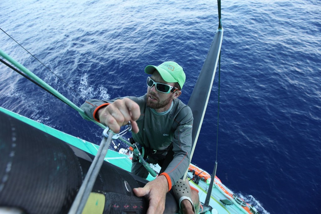 Groupama Sailing Team during leg 4 of the Volvo Ocean Race 2011-12, from Sanya, China to Auckland, New Zealand. (Credit: Yann Riou/Groupama Sailing Team/Volvo Ocean Race) photo copyright Yann Riou/Groupama Sailing Team /Volvo Ocean Race http://www.cammas-groupama.com/ taken at  and featuring the  class