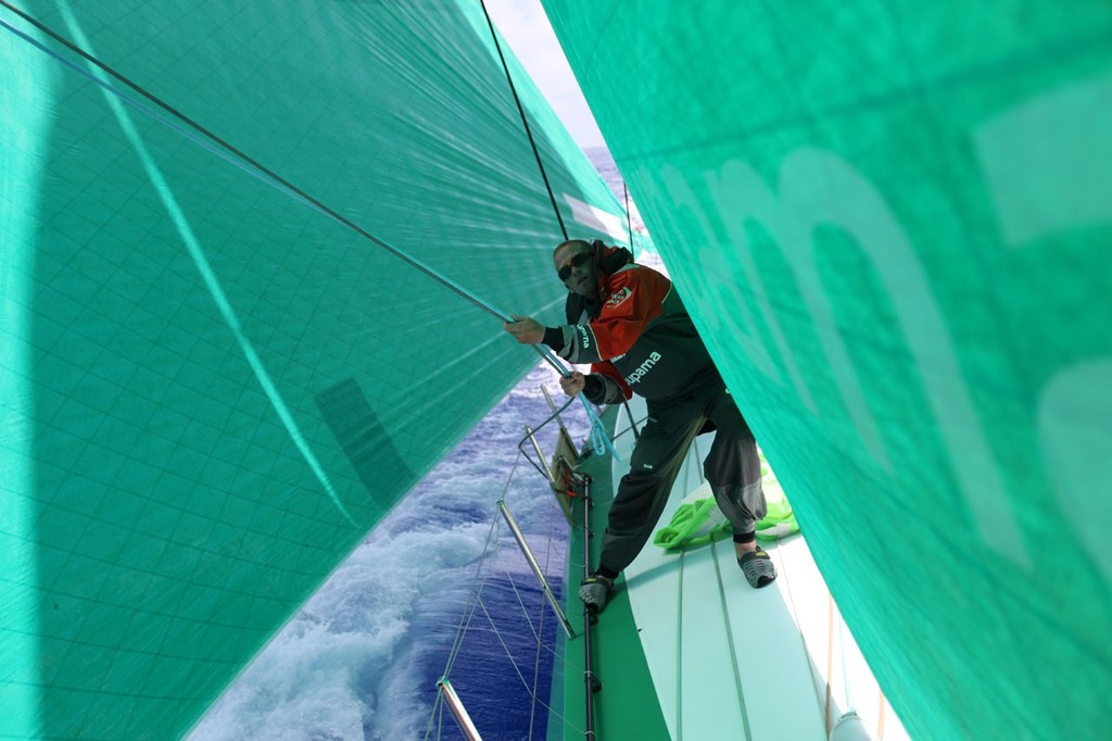 Groupama Sailing Team during leg 4 of the Volvo Ocean Race 2011-12 © Yann Riou/Groupama Sailing Team /Volvo Ocean Race http://www.cammas-groupama.com/