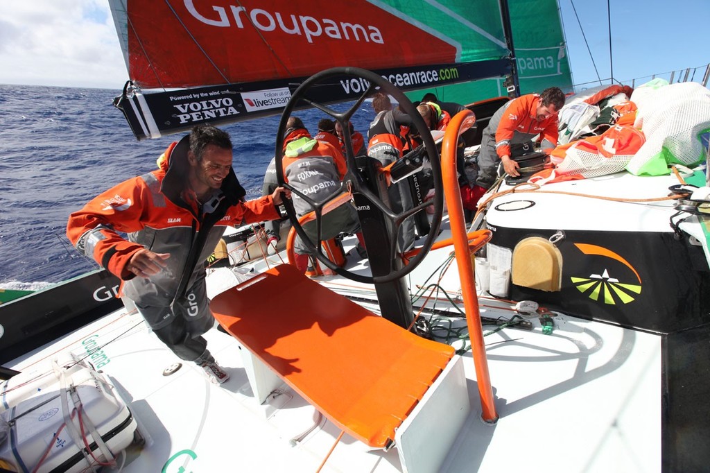 Day 18 - Groupama Sailing Team during leg 4 of the Volvo Ocean Race 2011-12 © Yann Riou/Groupama Sailing Team /Volvo Ocean Race http://www.cammas-groupama.com/