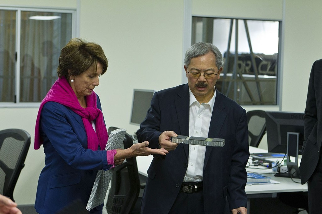Speaker Nancy Pelosi and Mayor Ed Lee visiting Pier 80 ©  Ron Sellers / Oracle Racing