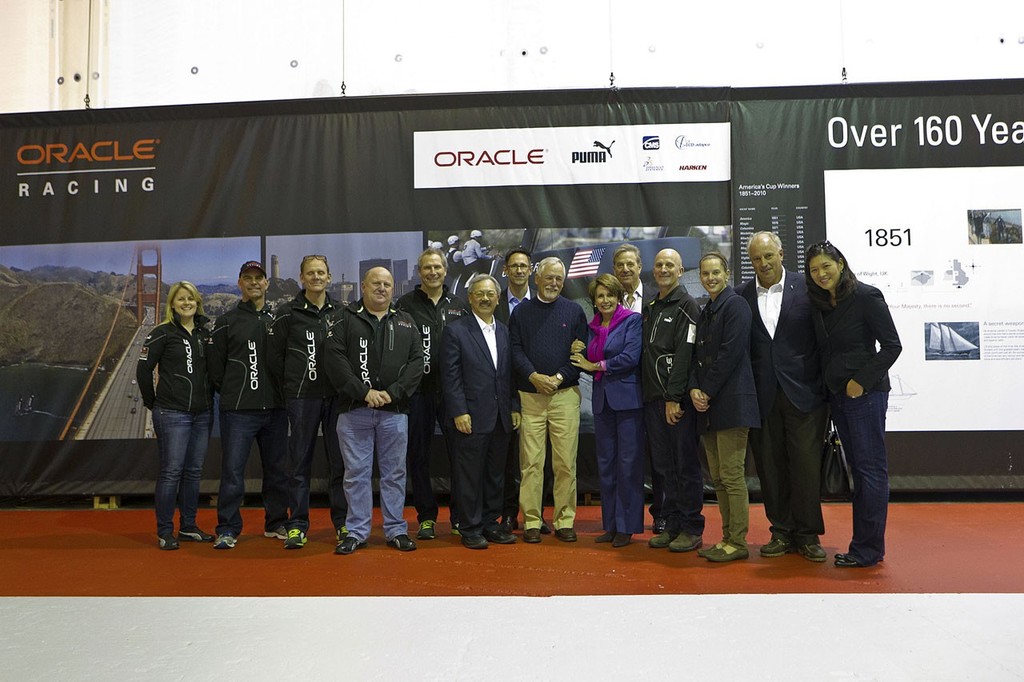 Speaker Nancy Pelosi and Mayor Ed Lee visiting Pier 80 ©  Ron Sellers / Oracle Racing