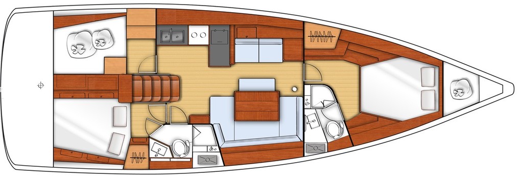 Beneteau Oceanis 45 - One of the interior designs (2 Cab) photo copyright Beneteau http://www.beneteau.com/ taken at  and featuring the  class