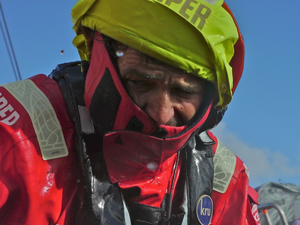 Roberto Bermudez De Castro onboard Camper  during leg 4 of the Volvo Ocean Race 2011-12, from Sanya, China to Auckland, New Zealand.  © Hamish Hooper/Camper ETNZ/Volvo Ocean Race