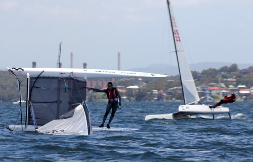 A-Cat Australian titles 2012 Brewin’s loses battle with Outteridge ©  SW