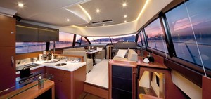 The main living area of the Prestige 500 photo copyright Prestige Luxury Motor Yachts taken at  and featuring the  class