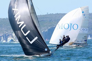 Lumix - 18ft Skiffs Queen of the Harbour photo copyright Frank Quealey /Australian 18 Footers League http://www.18footers.com.au taken at  and featuring the  class