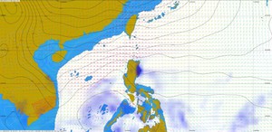 Weather model for 0700 UTC on February 17, 2012, showing a monsoon sweeping through the South China Sea. - Volvo Ocean Race 2011-12 photo copyright Volvo Ocean Race http://www.volvooceanrace.com taken at  and featuring the  class
