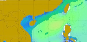 Wave model for 0700 UTC on February 17, 2012, showing waves of up to eight metres developing in the South China Sea. - Volvo Ocean Race 2011-12 photo copyright Volvo Ocean Race http://www.volvooceanrace.com taken at  and featuring the  class