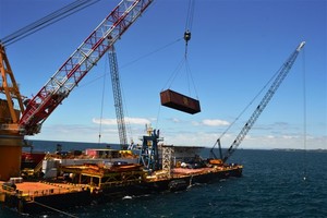 Container lifting 5 Jan - Rena Disaster - 5 January 2012 photo copyright Maritime NZ www.maritimenz.govt.nz taken at  and featuring the  class