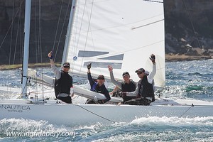 Winners are Grinners - Tom King and his Iron Lotus crew - 2012tchells Worlds photo copyright Ingrid Abery http://www.ingridabery.com taken at  and featuring the  class