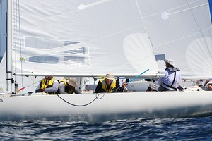 Etchells World Championship Sydney Australia 2012.  Jud Smith tacking.
 photo copyright Ingrid Abery http://www.ingridabery.com taken at  and featuring the  class