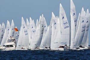 Etchells World Championship Sydney Australia 2012.   Race eight start. photo copyright Ingrid Abery http://www.ingridabery.com taken at  and featuring the  class