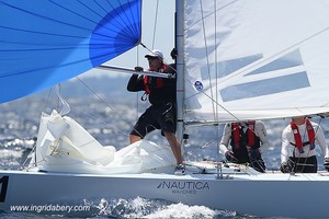 Etchells World Championship Sydney Australia 2012. Hoisting the spinnaker. photo copyright Ingrid Abery http://www.ingridabery.com taken at  and featuring the  class