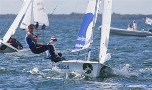 Lisa Westerhof and Lobke Berkhout (NED) in 470-Women - Rolex Miami OCR photo copyright  Rolex/Daniel Forster http://www.regattanews.com taken at  and featuring the  class