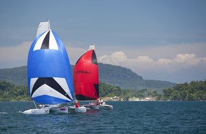 Mount Gay Rum 2012 Neptune Regatta. Glorious sailing conditions in glorious scenery. photo copyright Guy Nowell http://www.guynowell.com taken at  and featuring the  class