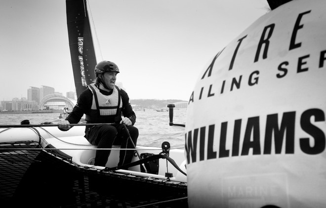 Onboard with The Wave, Muscat’s Leigh McMillan - Act 2, Day 3, Extreme Sailing Series 2012 &copy; Lloyd Images http://lloydimagesgallery.photoshelter.com/