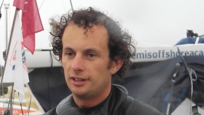 Artemis Offshore Academy skipper Nick Cherry on the docks after leg 1 of La Solitaire du Figaro. Cherry reported - 