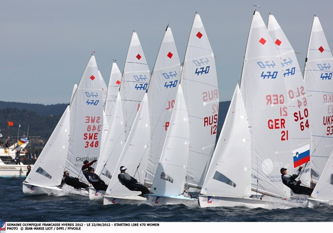 470 fleet - Semaine Olympique Francaise 2012 day 1 ©  Jean-Marie Liot /DPPI/FFV