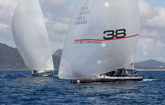 Cone of Silence ahead of Anger Management during Sail Port Stephens ©  John Curnow