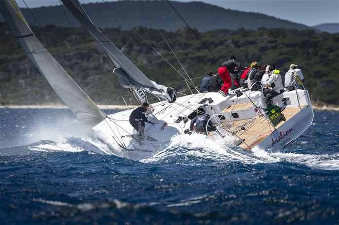 DRALION (MLT) challenges the strong winds of the third inshore race - Giraglia Rolex Cup ©  Rolex/ Kurt Arrigo http://www.regattanews.com
