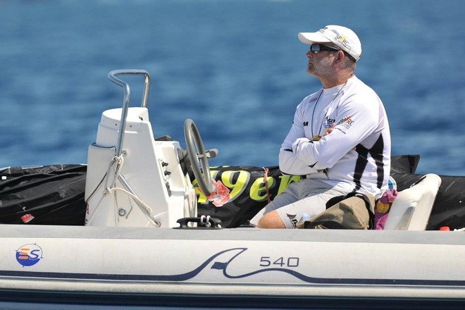 Nice day at the office for NZL coach Jez Fanstone - 2012 49er Worlds, Croatia © Nikola Sisko