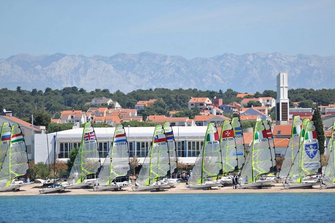 On the beach, Zadar - 2012 49er Worlds, Croatia © Nikola Sisko